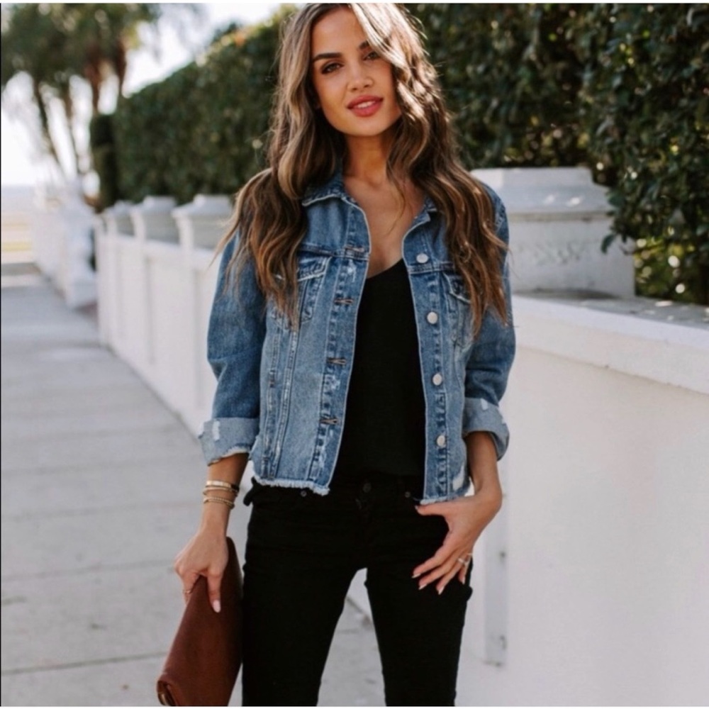 Vervet /New  NIGHT RIDER • POCKETED DISTRESSED DENIM JACKET - Picture 3 of 16
